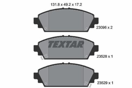 Гальмівні колодки, дискове гальмо (набір) TEXTAR 2309601