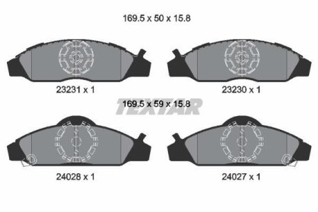 Гальмівні колодки, дискове гальмо (набір) TEXTAR 2323101