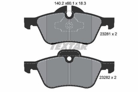 Гальмівні колодки, дискове гальмо (набір) TEXTAR 2328101