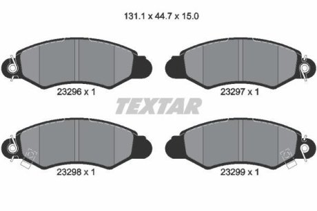 Гальмівні колодки, дискове гальмо (набір) TEXTAR 2329601