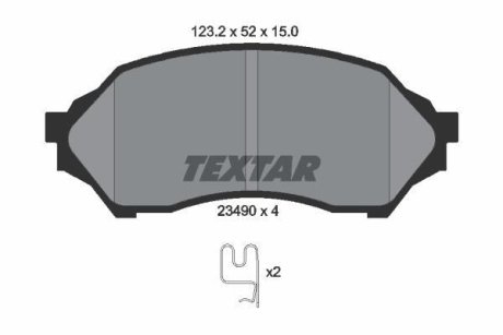 Гальмівні колодки, дискове гальмо (набір) TEXTAR 2349002