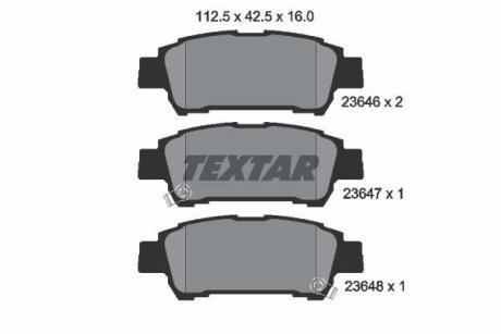 Гальмівні колодки, дискове гальмо (набір) TEXTAR 2364601