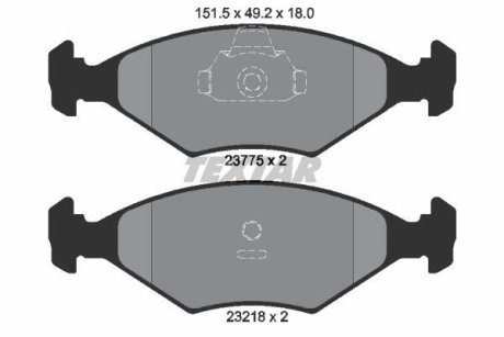 Гальмівні колодки, дискове гальмо (набір) TEXTAR 2377501