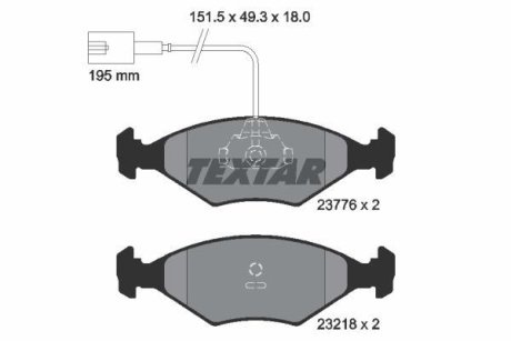 Гальмівні колодки, дискове гальмо (набір) TEXTAR 2377601