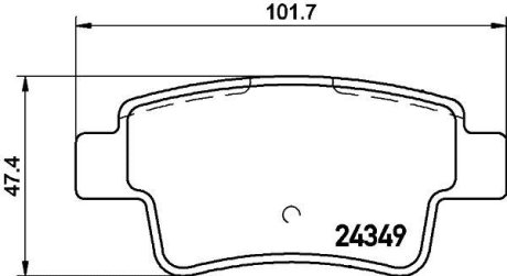 Гальмівні колодки, дискове гальмо (набір) TEXTAR 2434903