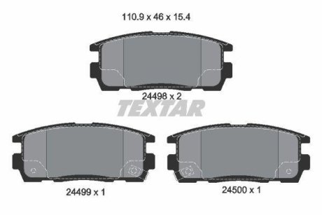 Гальмівні колодки, дискове гальмо (набір) TEXTAR 2449801