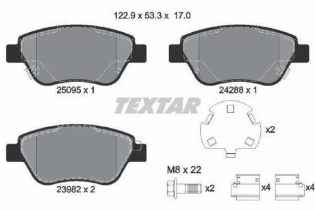 Гальмівні колодки (набір) TEXTAR 2509501