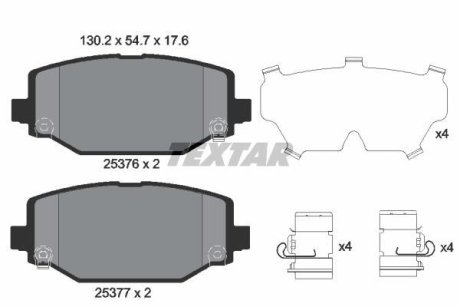 Колодки тормозные, к-кт. TEXTAR 2537601