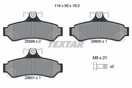 Колодки тормозные дисковые, к-кт. TEXTAR 2559901