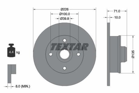 Гальмівний диск TEXTAR 92041803