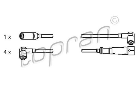 Комплект проводів запалювання TOPRAN / HANS PRIES 100192