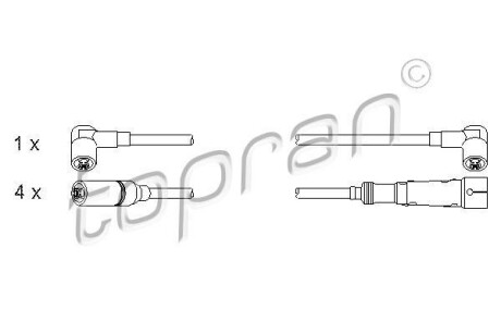 Комплект дротів запалення TOPRAN / HANS PRIES 102982