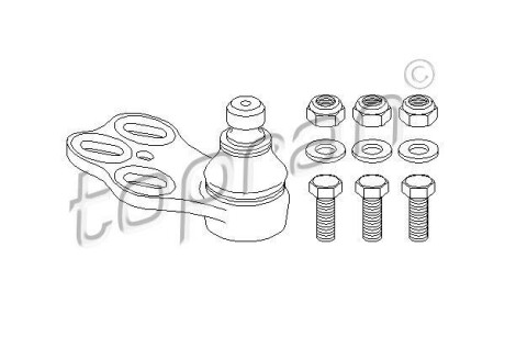 Шарова опора Права (19mm) TOPRAN / HANS PRIES 104407