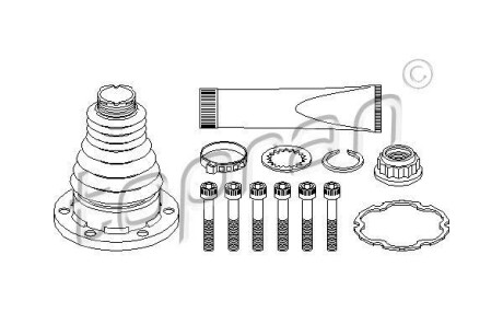 Пильовик привідного валу (набір) TOPRAN / HANS PRIES 108380