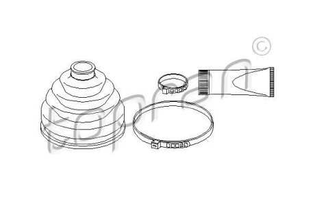 Пильовик привідного валу (набір) TOPRAN / HANS PRIES 108931