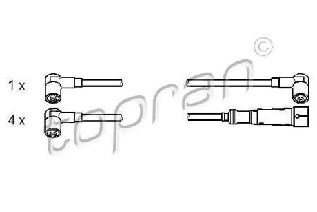 Комплект проводів запалювання TOPRAN / HANS PRIES 108958