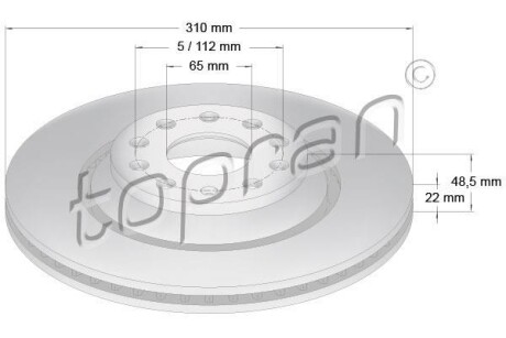 Гальмівний диск TOPRAN / HANS PRIES 110418