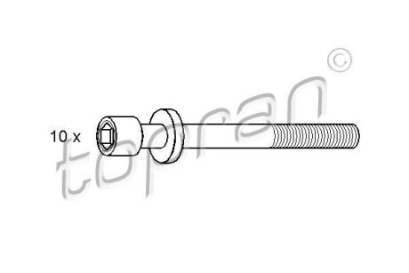 Набір болтів головки цилідрів TOPRAN / HANS PRIES 206749 (фото 1)