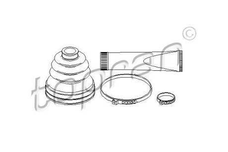 Пильовик привідного валу (набір) TOPRAN / HANS PRIES 207197