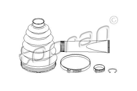 Пильовик привідного валу (набір) TOPRAN / HANS PRIES 207495