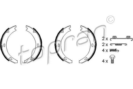 Гальмівні колодки ручного гальма TOPRAN / HANS PRIES 401022