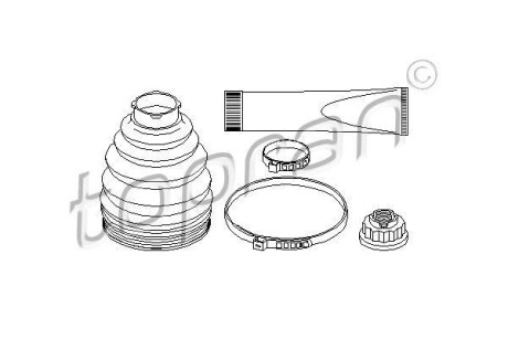 Пильовик привідного валу (набір) TOPRAN / HANS PRIES 401847