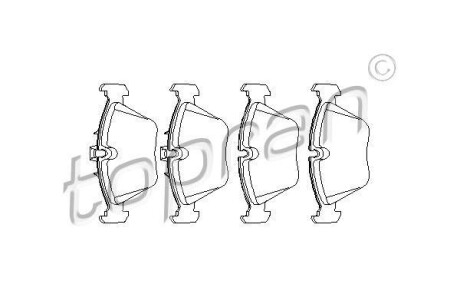 Гальмівні колодки, дискове гальмо (набір) TOPRAN / HANS PRIES 500792