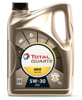 Олива моторна Quartz Ineo Long Life 5W30 (5 Liter) TOTAL 213819