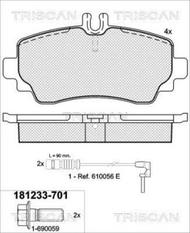 Колодки гальмівні дискові TRISCAN 8110 23022