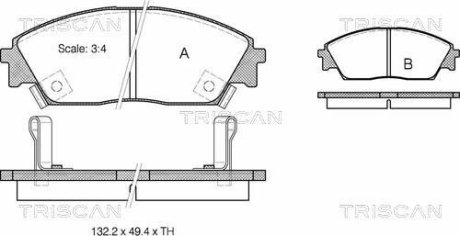 Гальмівні колодки, дискове гальмо (набір) TRISCAN 811040885