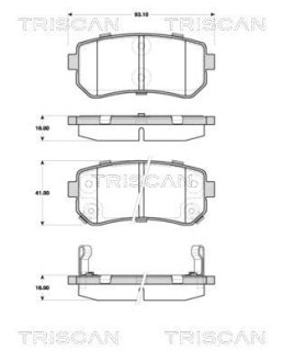 Колодки гальмівні дискові TRISCAN 8110 43032