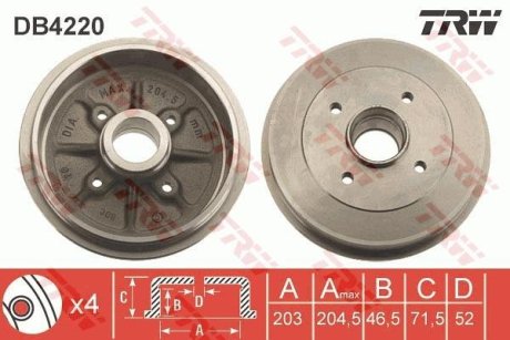 Гальмівний барабан TRW DB4220