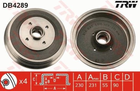 Гальмівний барабан TRW DB4289