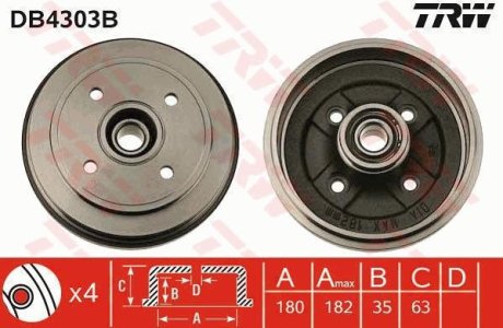 Гальмівний барабан TRW DB4303B