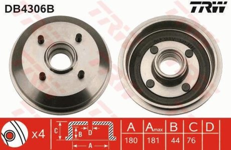 Гальмівний барабан TRW DB4306B