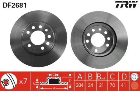 Диск гальмівний TRW DF2681