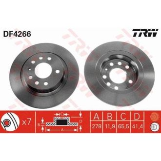 Диск гальмівний FIAT, OPEL SIGNUM, SAAB, задн. TRW DF4266