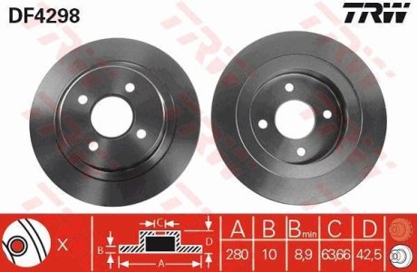 Гальмівний диск TRW DF4298