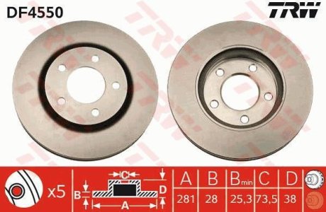 Диск гальмівний TRW DF4550