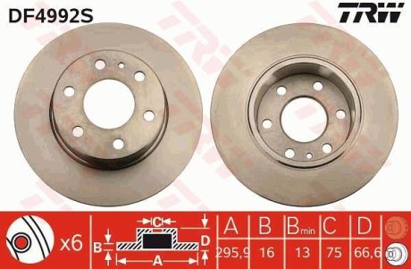 Гальмівний диск TRW DF4992S