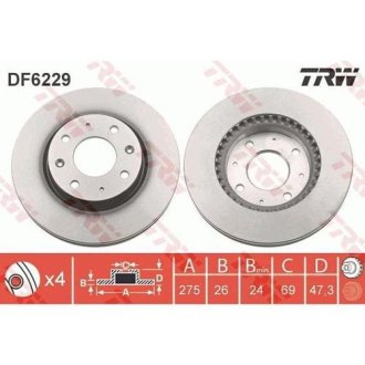 Диск гальмівний TRW DF6229