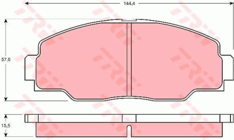 Гальмівні колодки, дискове гальмо (набір) TRW GDB1042