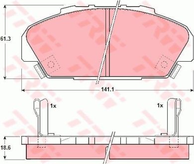 Гальмівні колодки, дискове гальмо (набір) TRW GDB1137