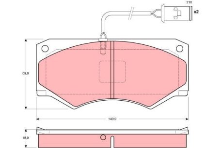 Гальмівні колодки, дискові TRW GDB1248 (фото 1)