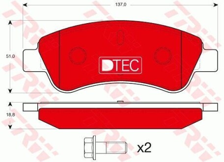 Гальмівні колодки 208 Furgon/hatchback TRW GDB1463DTE