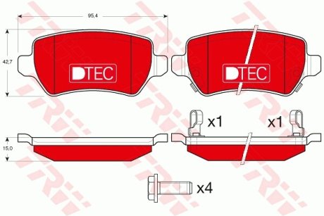 Колодки гальмівні, дискові TRW GDB1515DTE