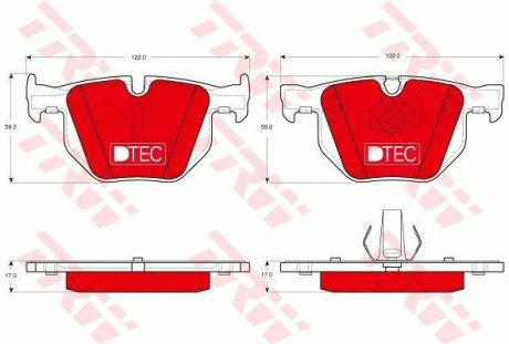 Керамічні гальмівні колодки задній TRW GDB1730DTE