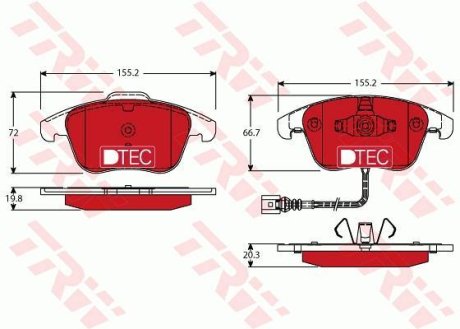 Гальмівні колодки TRW GDB1762DTE