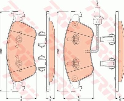 Гальмівні колодки, дискове гальмо (набір) TRW GDB1811