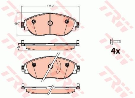 Гальмівні колодки, дискові TRW GDB2114